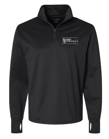 Champion Black 1/4 Zip embroidered St A's Logo | FRIAR BOOKSTORE